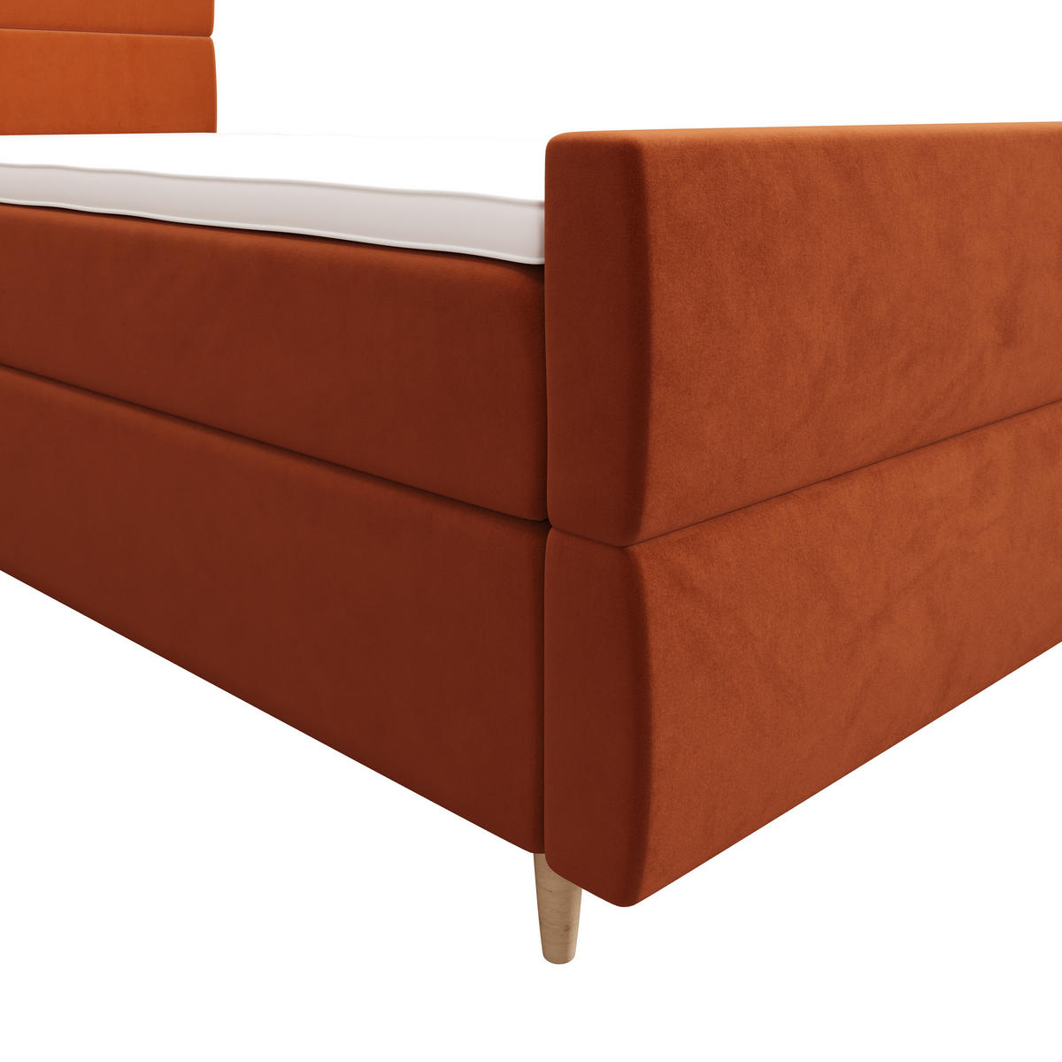 BOXBETT FLO PLUS 90x200 Itaka 01, mit Matratze H3 und Topper, Braun - Braun, Holz/Textil (90/200cm) - Bedante