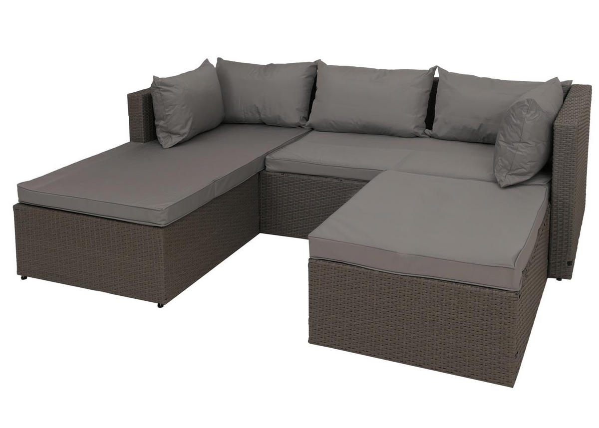 GARTEN-SET Grau Polster Hellgrau - Grau, Textil - PROREGAL