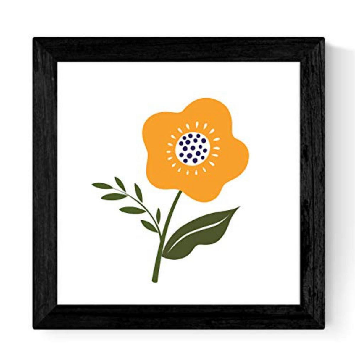 POSTER Set mit 4 florierenden Blumen Rosen und Orangen 20x20cm Schwarzer Rahmen - Schwarz, Papier (20/3cm) - Nacnic