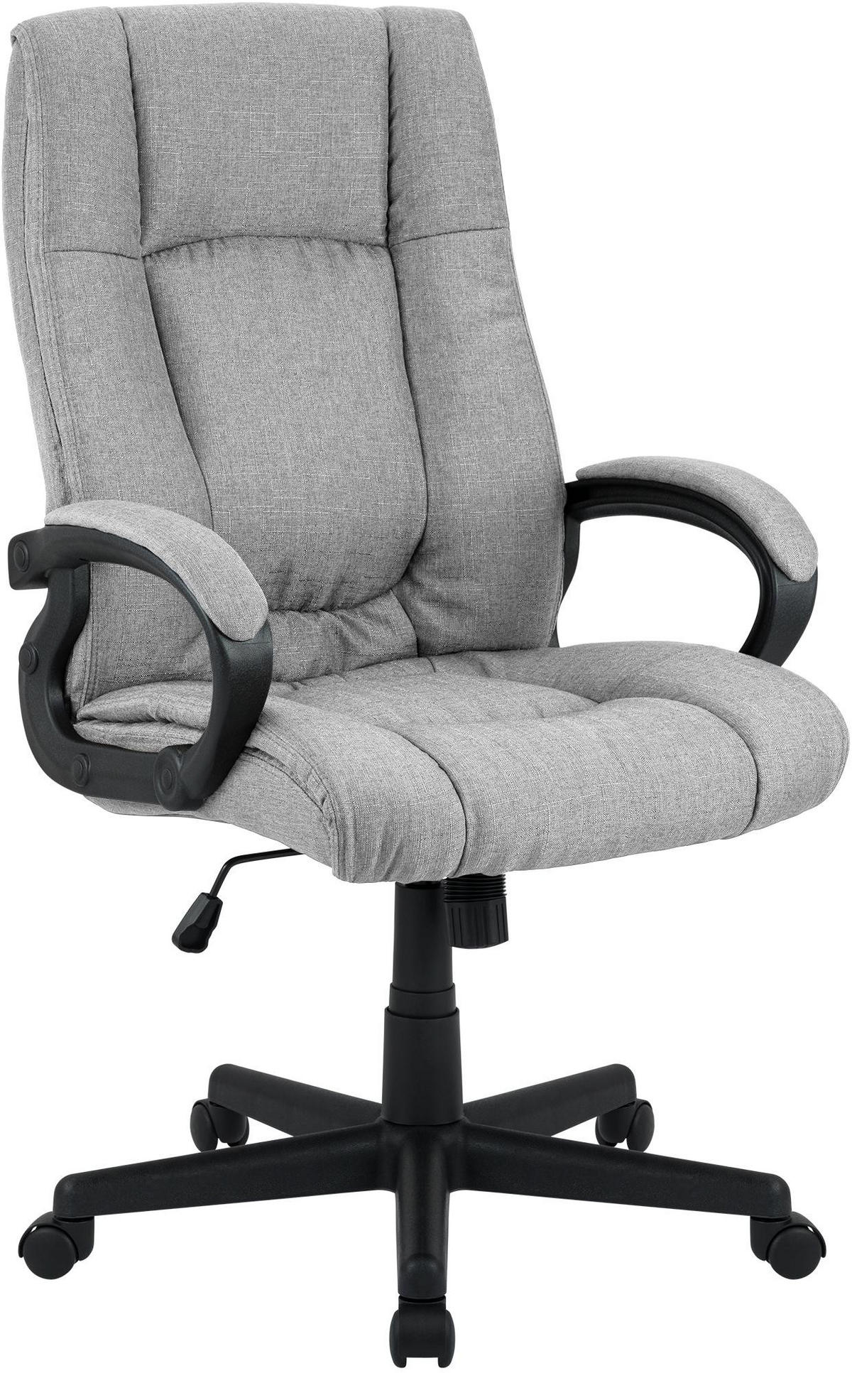 DREHSTUHL Stoff Grau - Schwarz/Grau, Kunststoff/Textil (66/106/70cm) - CLP