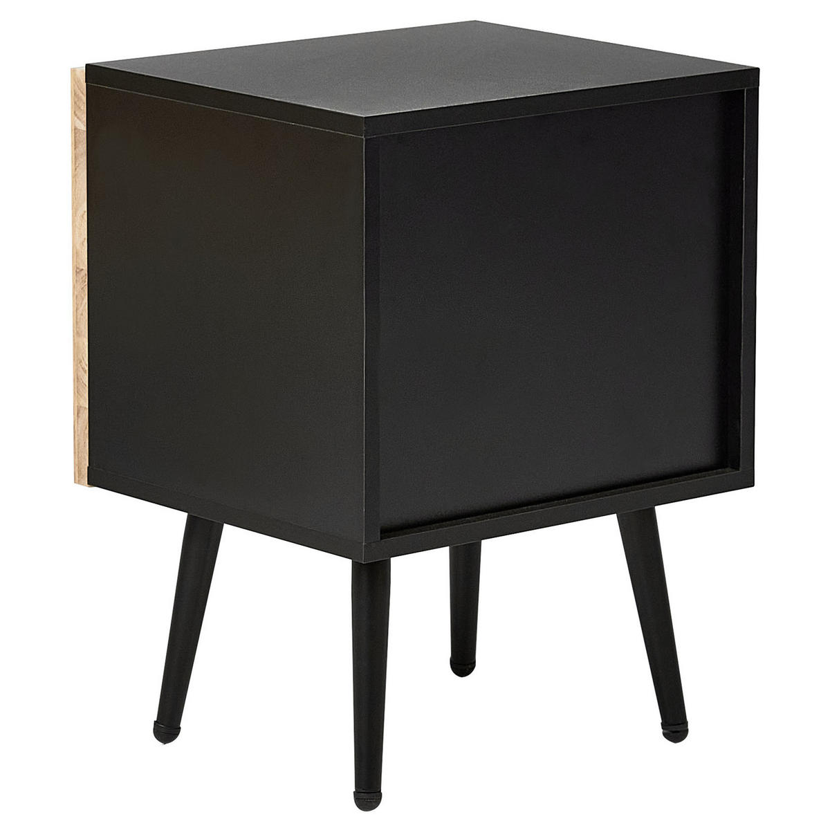 NACHTTISCH Heller Holzfarbton/Schwarz Dalcross - Hellbraun/Schwarz, Holzwerkstoff (40/50/35cm) - Beliani