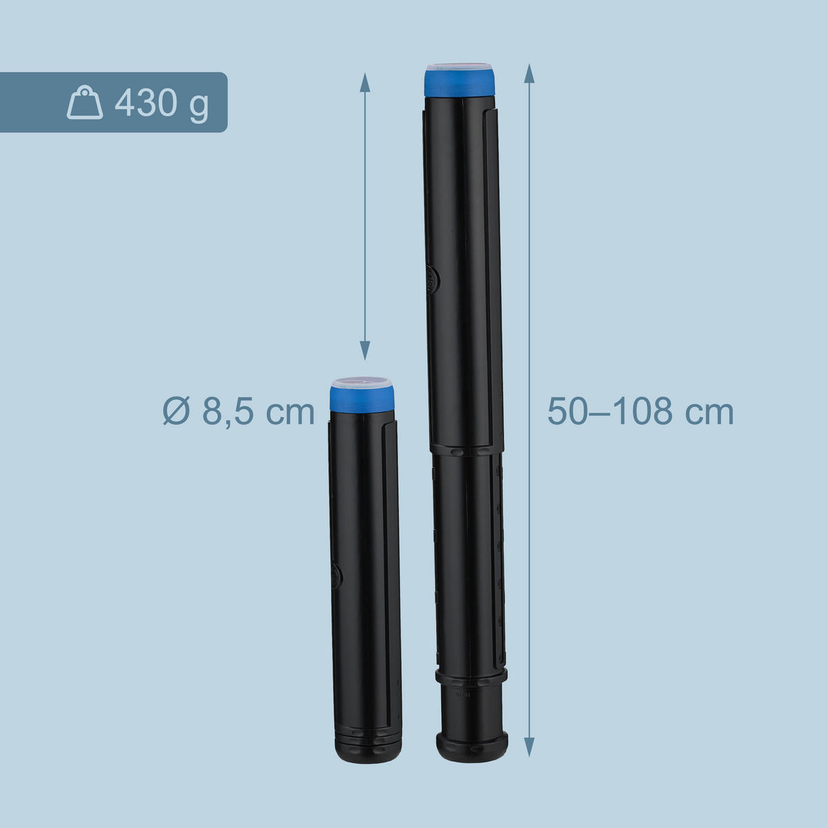 PLAGÁTOVÁ rúrka - čierna, plast (8.5/108/8.5cm) - Relaxdays