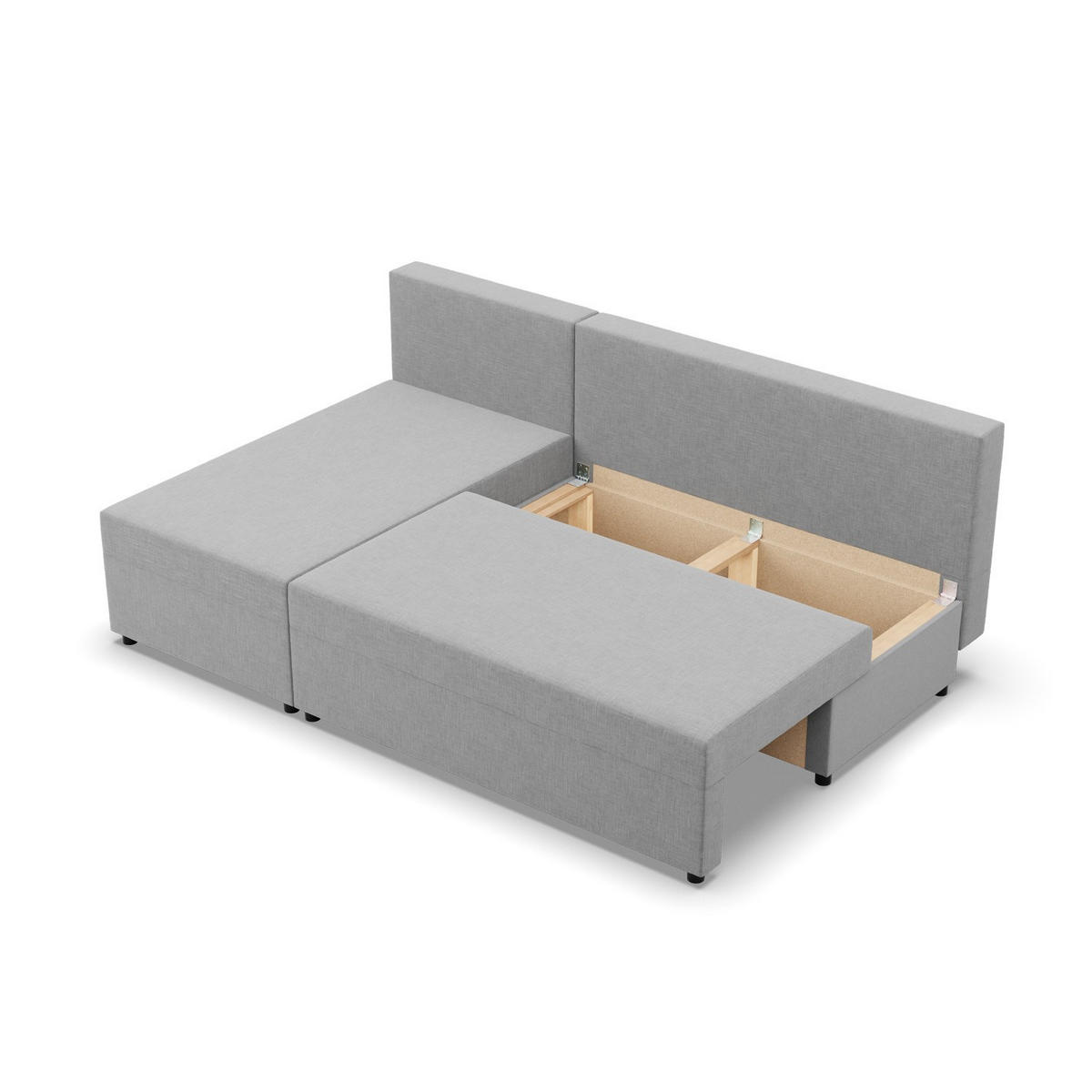 ECKSOFA MIT SCHLAFFUNKTION FERMO BONELL Grau - Grau, Textil (137/201cm) - Mebligo