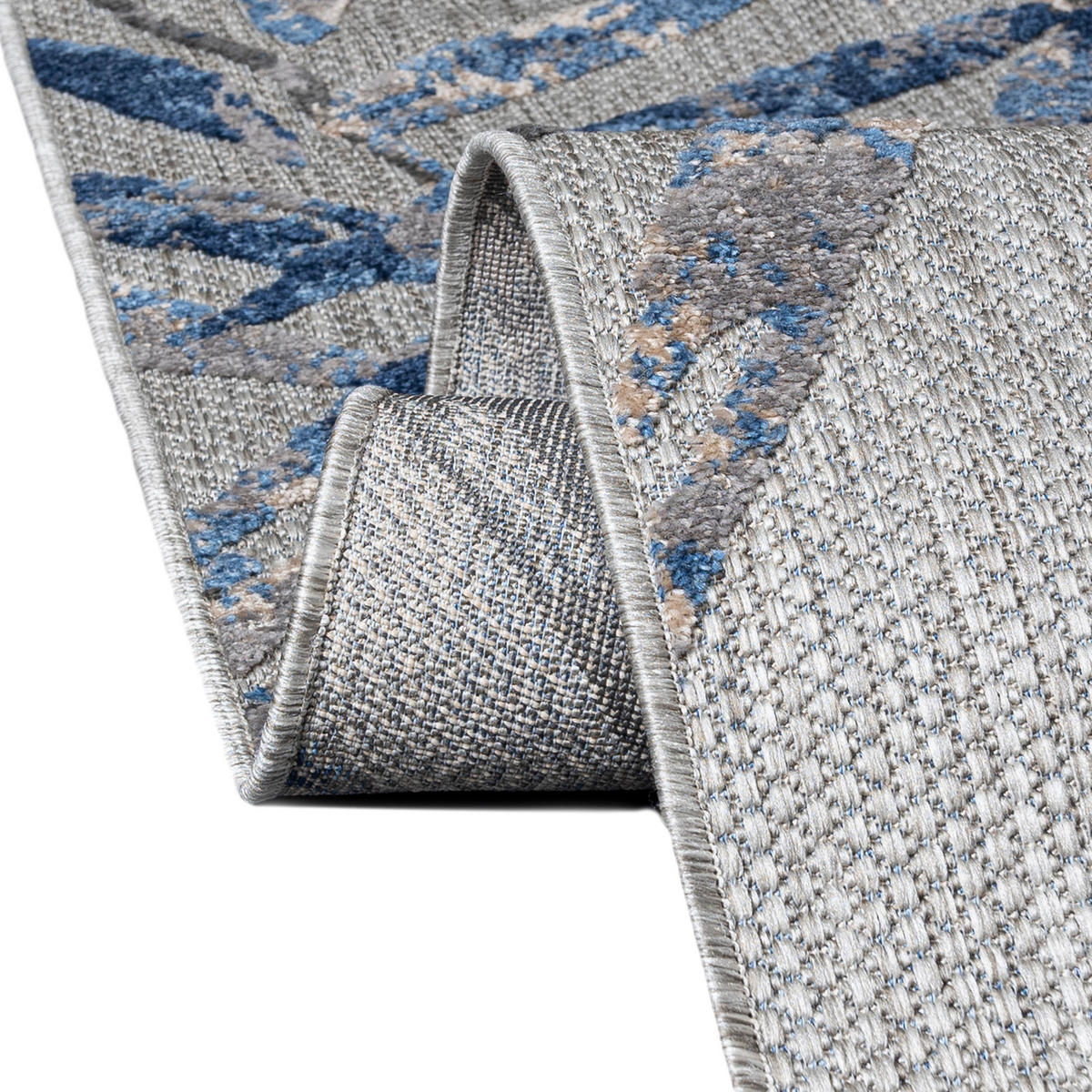 TEPPICH Outdoor Blue Pflanzlich Kurzflor Rechteckig Grey - 160x230 cm - Grau, Textil (160/230cm) - Mazovia