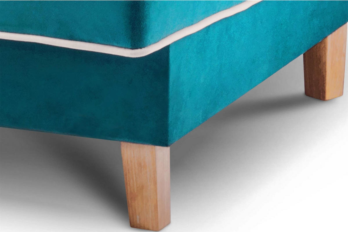 3-SITZER-SCHLAFSOFA DOZER Velours, türkis/ecru - Türkis/Ecru, Textil (197/94/93cm) - KONSIMO®
