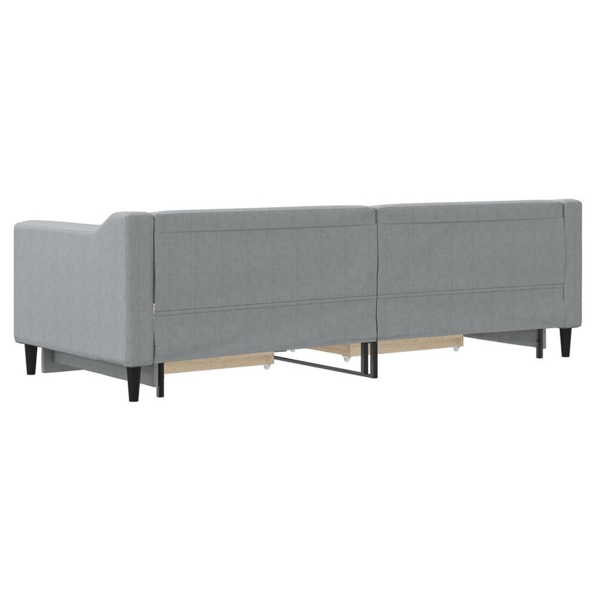 TAGESBETT Ausziehbar Mit Schubladen Hellgrau 80/200 Cm Stoff - Grau, Textil (80/200cm) - vidaXL