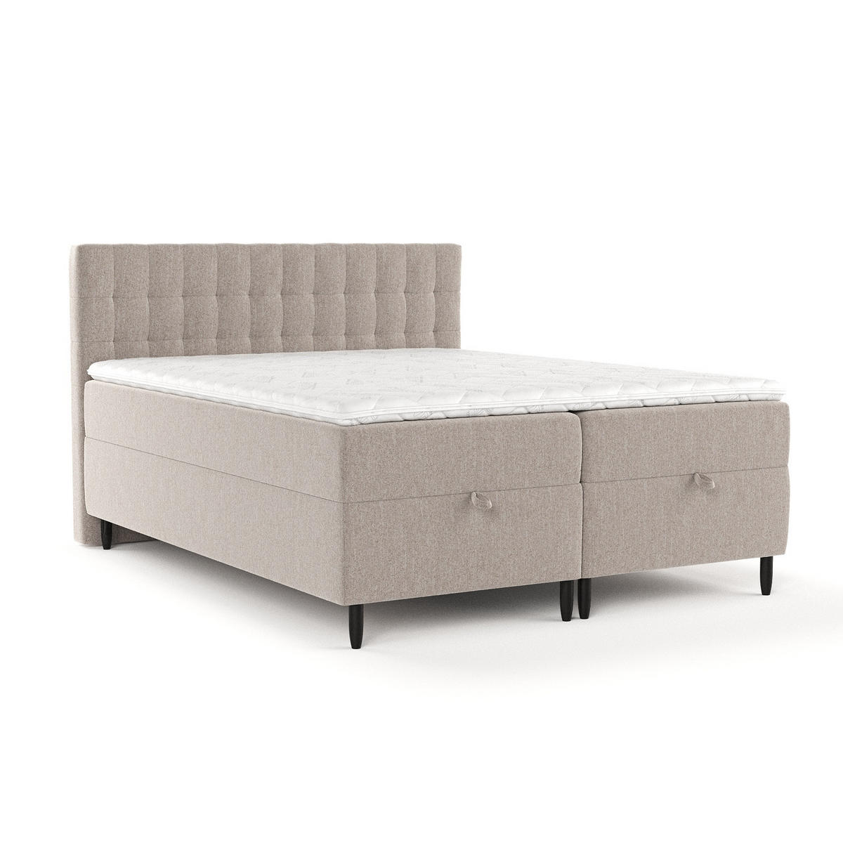 BOXBETT Milo Hellbraun 140/200 cm - Hellbraun/Schwarz, Holz/Holzwerkstoff (140/200cm) - Maison de Reve