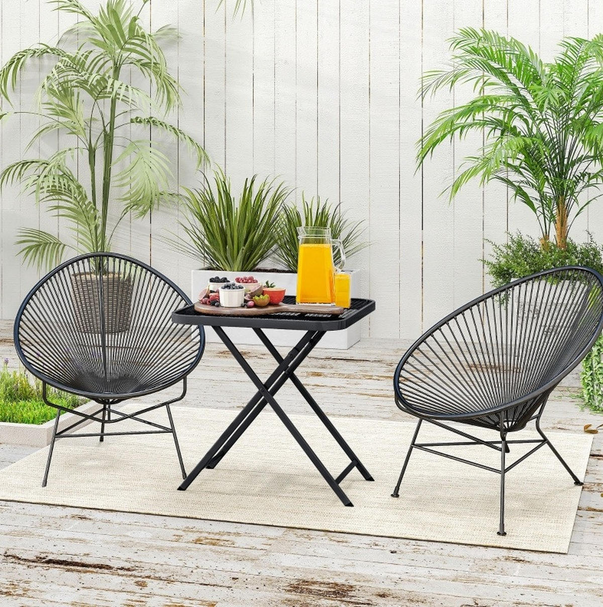 LOUNGETISCH 70/70/72 cm Schwarz aus Stahl klappbar - Schwarz, Metall (70/70/72cm) - OKMYHOME