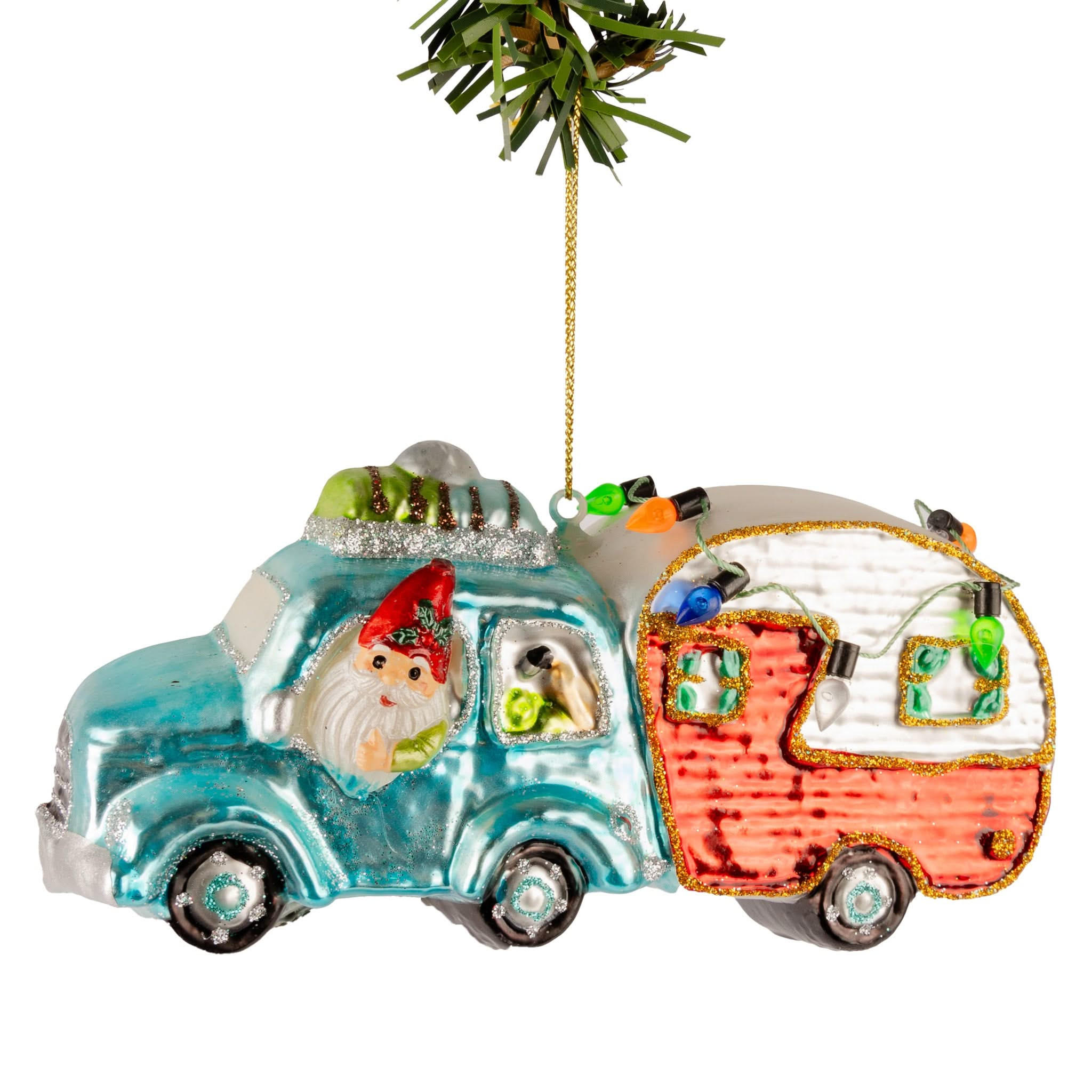 WEIHNACHTSKUGEL Im Urlaub 15 cm - Multicolor, Glas (6/8/1cm)