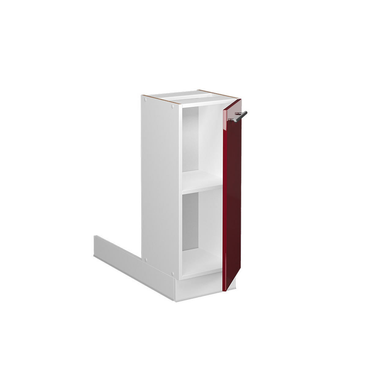 KÜCHENINSEL Fame-Line Bordeaux Hochglanz 30 cm ohne AP - Bordeaux/Weiß, Holzwerkstoff (30/82/70cm) - Vicco