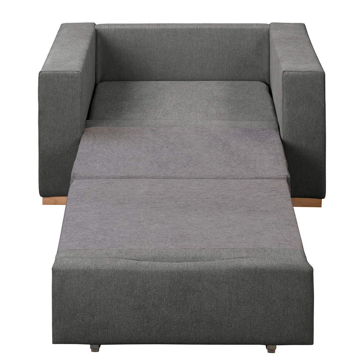 SCHLAFSESSEL - Graubraun/Buchefarben, Buchenholz/Textil (110/90/90cm) - home24