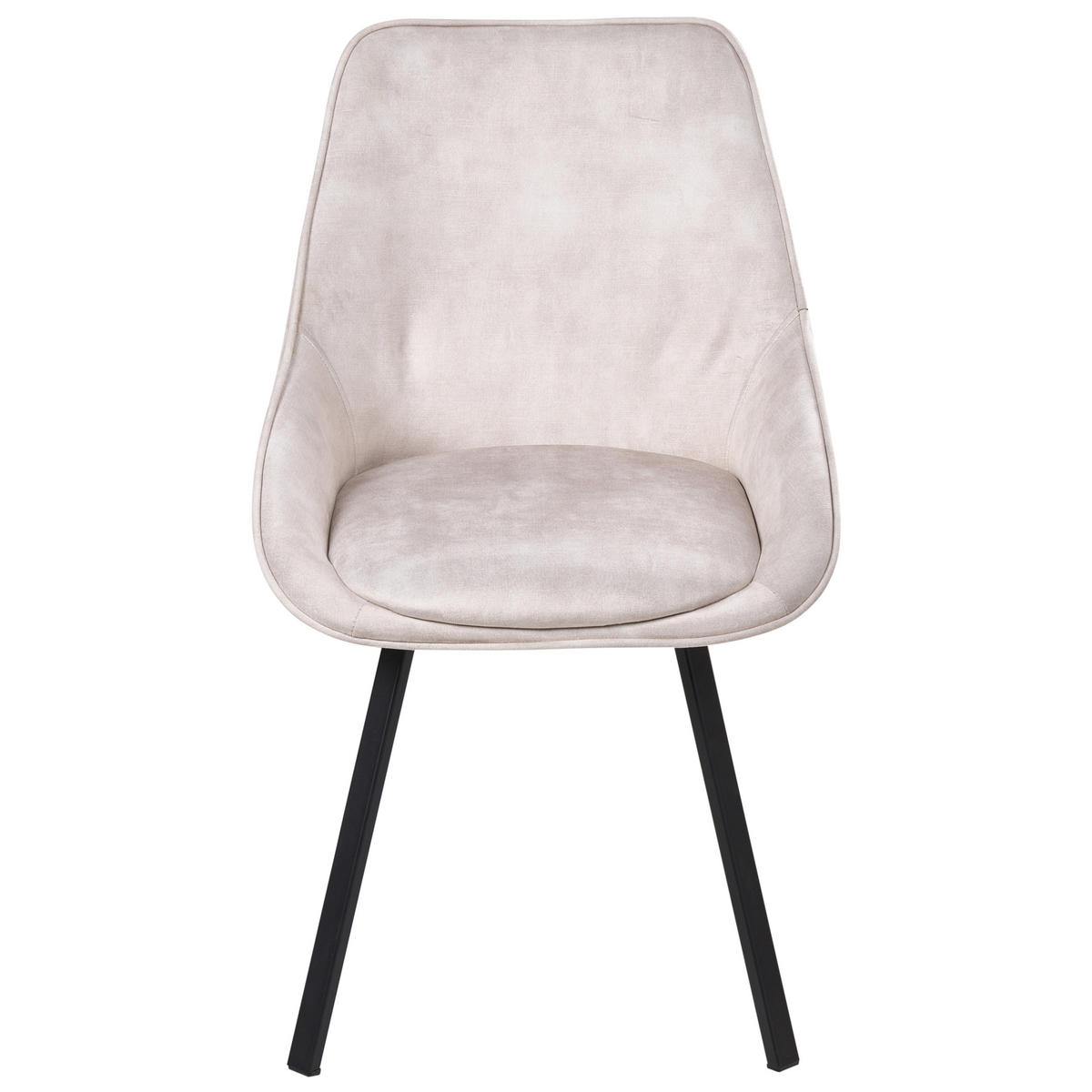ESSZIMMERSTUHL 2er Set drehbar Samtstoff Hellbeige Terlton - Beige/Schwarz, Textil/Metall (52/89/54cm) - Beliani