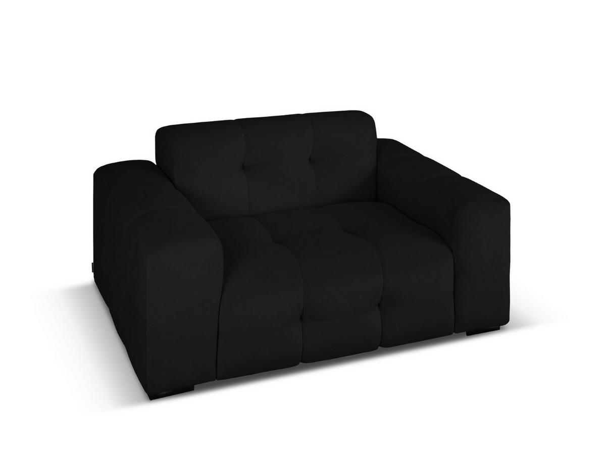 SOFA Kendal aus Samt schwarz 2 Sitzplätze - Schwarz, Textil (156/79/103cm) - Micadoni