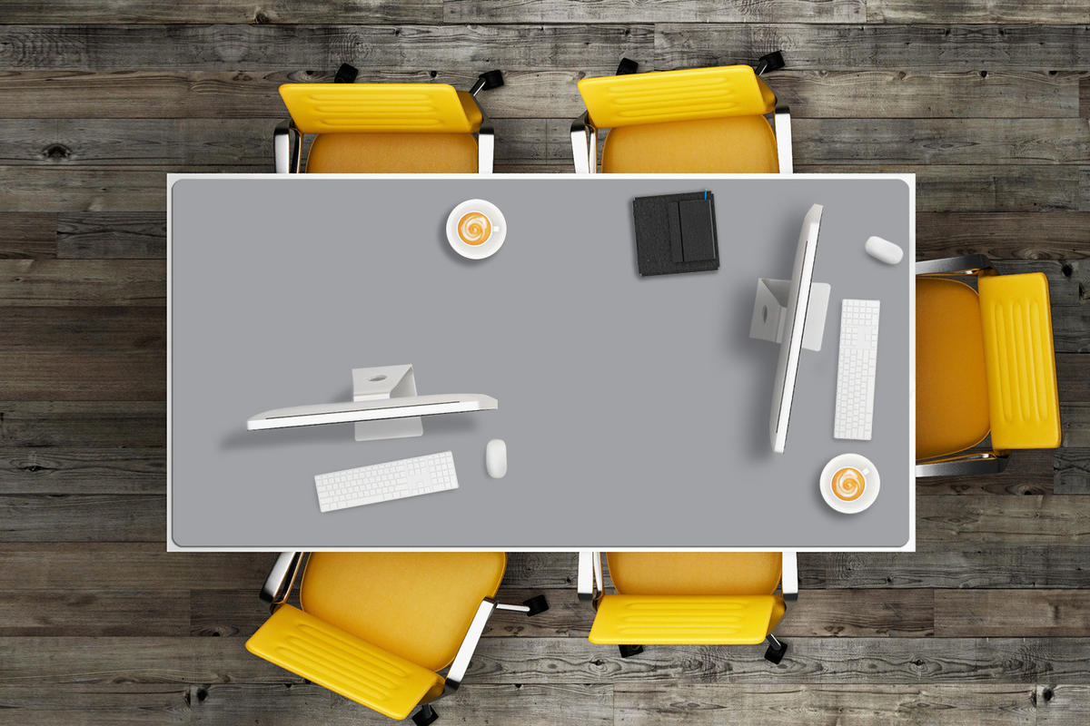 SCHREIBTISCHUNTERLAGE 90x45 cm Grau - Grau, Kunststoff (1.6/90/45cm) - ArtPrintCave