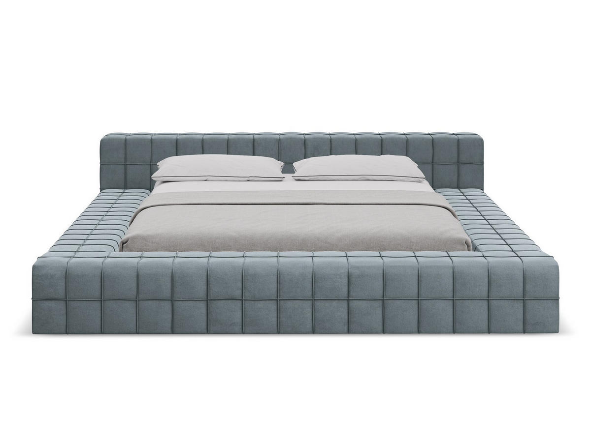 POLSTERBETT mit Lattenrost 220x260 Blau - Blau/Schwarz, Kunststoff/Textil (160/200cm) - Makamii