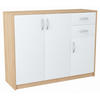 KOMMODE 3D2S Sonoma Eiche –Weiß 110/35/85 cm - Weiß/Sonoma Eiche, Holzwerkstoff (110/85/35cm) - Matkam Möbel