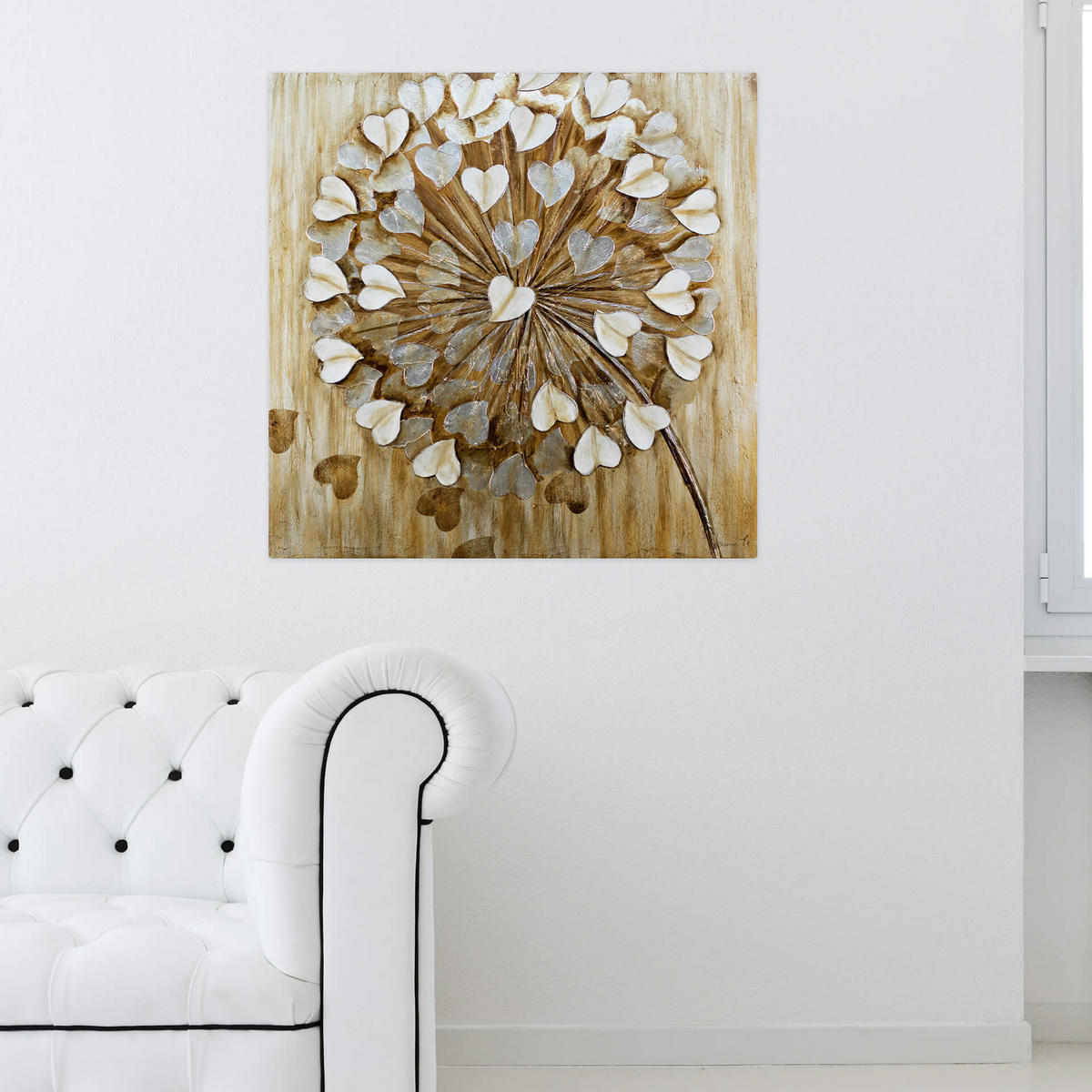 ÖLGEMÄLDE 80/80 cm - Beige/Braun, Holz/Textil (80/80cm) - KUNSTLOFT