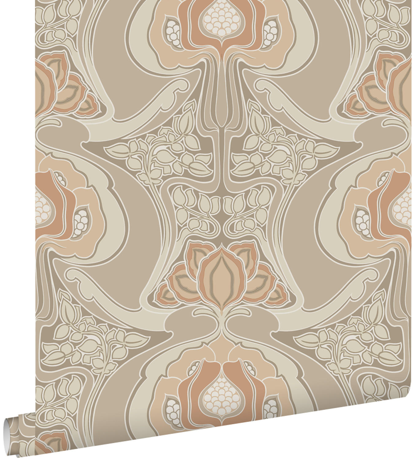 TAPETE Blumenmuster im Jugendstil 53 cm x 10.05 m - Beige, Papier (53/1000cm) - ESTAhome