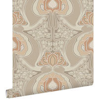 TAPETE Blumenmuster im Jugendstil 53 cm x 10.05 m - Beige, Papier (53/1000cm) - ESTAhome