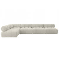 ECKSOFA modulares Sofa Samaro-L3 - 380x190x70 cm Creme Cord - Hellgrau/Creme, Holzwerkstoff/Textil (380/190cm) - ALTDECOR