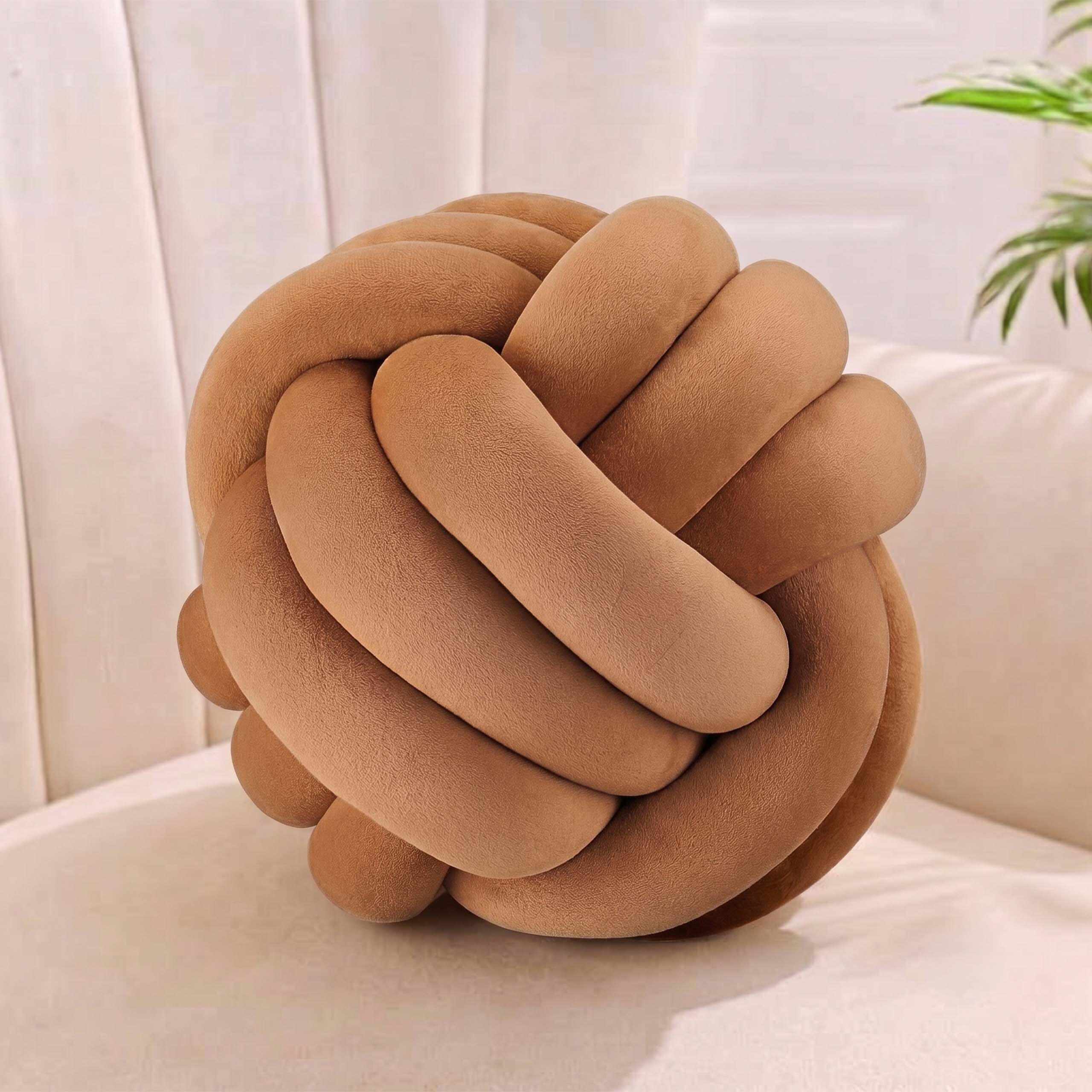 Relaxdays POLŠTÁŘ Hnědý uzel 25 cm polyester