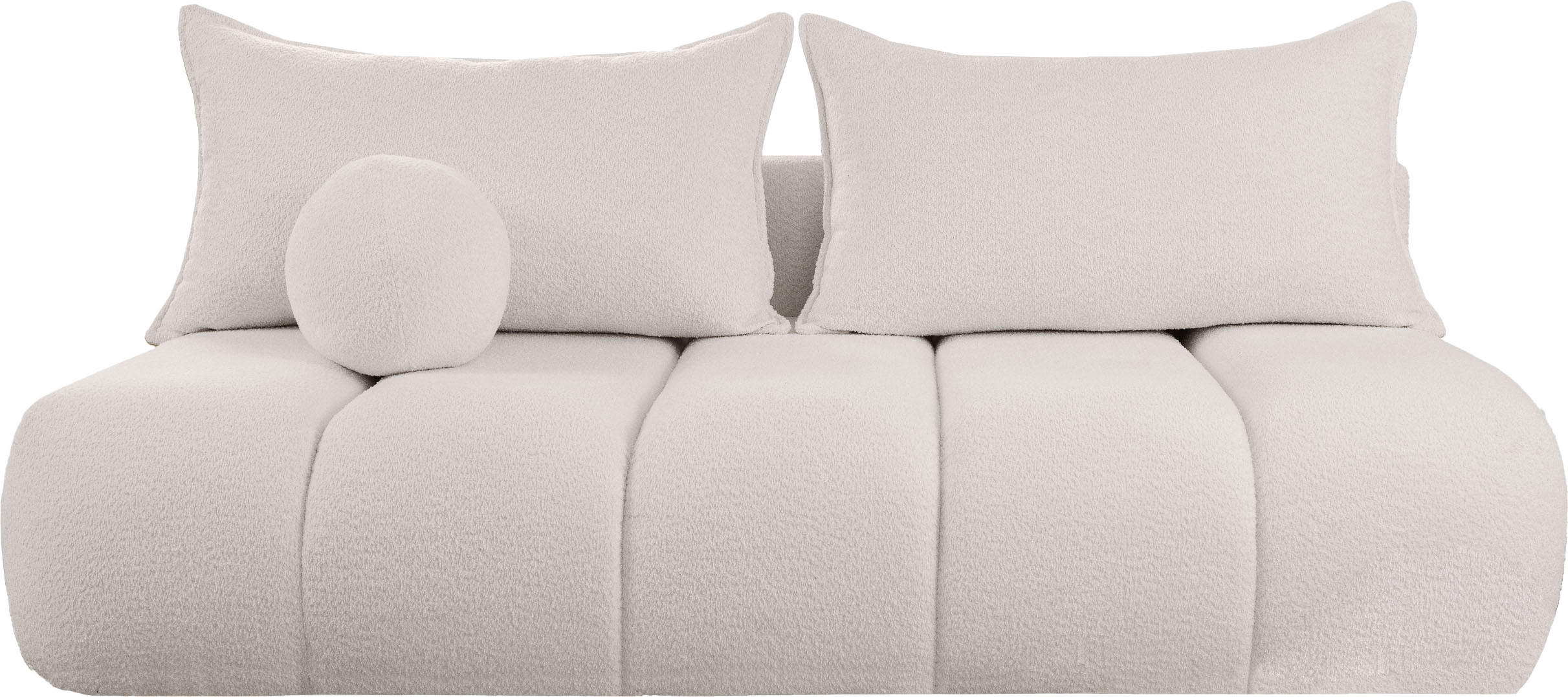SCHLAFSOFA Milla mit Bettkasten, Creme 205/97/85 cm - Creme, Textil/Metall (205/97/85cm) - WFL GROUP