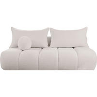 SCHLAFSOFA Milla mit Bettkasten, Creme 205/97/85 cm - Creme, Textil/Metall (205/97/85cm) - WFL GROUP