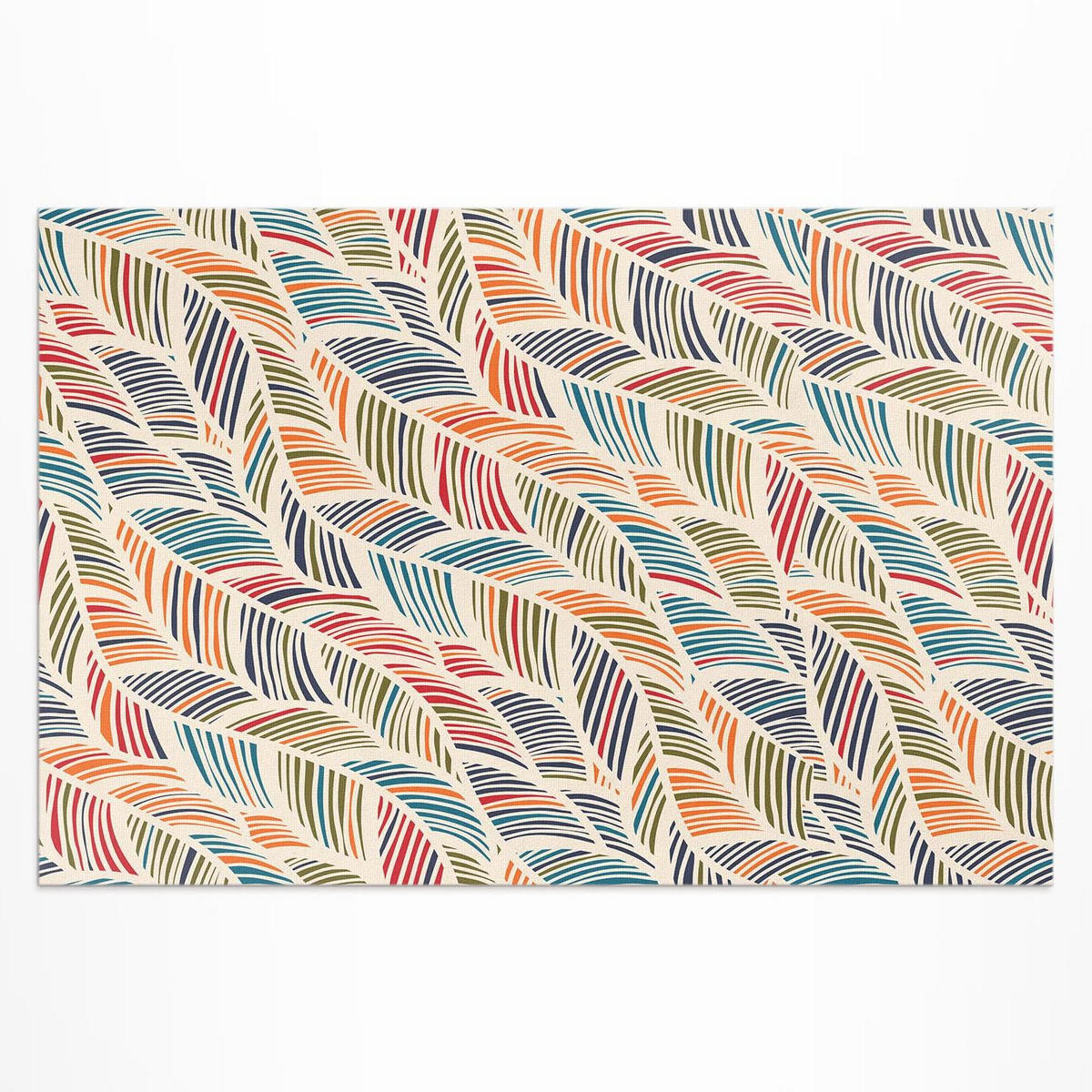 TEPPICH 100x150 cm Bunte Abstrakte Blätter Boho - Multicolor, Kunststoff (100/150cm) - Wallfluent