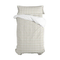 BETTBEZUG 2er-Set teiliges vichy 155x220 cm (komfortgrösse) beige - Beige, Textil (155/220cm) - Happy Friday