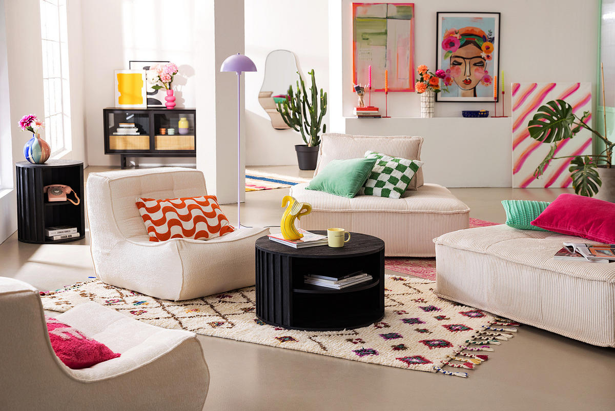 COUCHTISCH - Akazie massiv - Schwarz/Akaziefarben, Holz (70/70/40cm) - home24