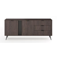 HIGHBOARD Veris dub Dunin 113 cm - čierna/tmavohnedá, kov/kompozitné drevo (195.2/81.2/38cm) - Selsey