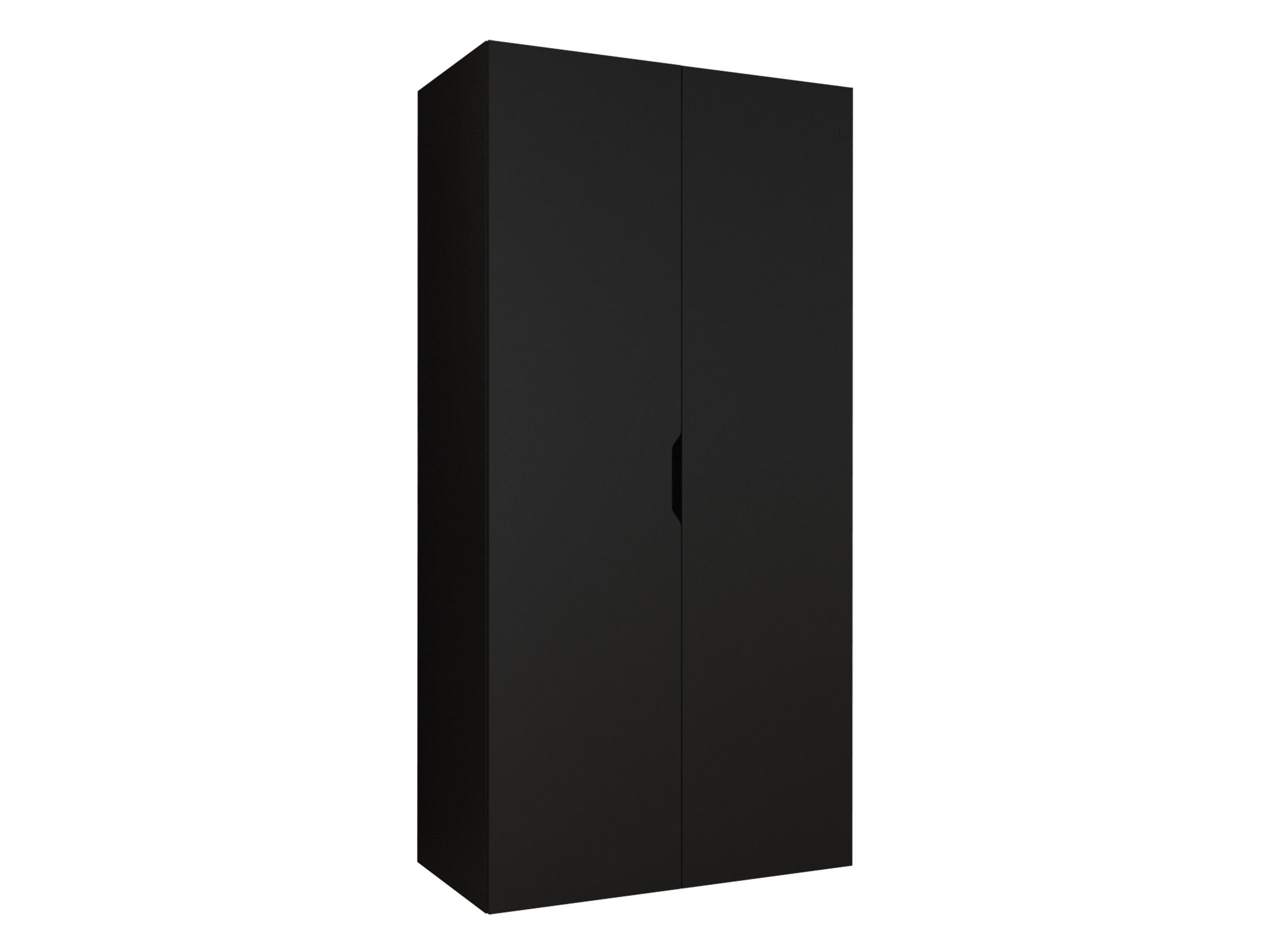 DREHTÜRENSCHRANK Malaga 100 - Schwarz, Holzwerkstoff (100/202/52cm) - MIRJAN24