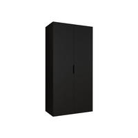 DREHTÜRENSCHRANK Malaga 100 - Schwarz, Holzwerkstoff (100/202/52cm) - MIRJAN24