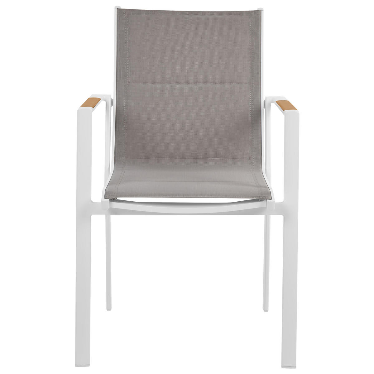 GARTENTISCH-SET 4-Sitzer Weiß Maletto/Busseto - Hellbraun/Beige, Metall - Beliani