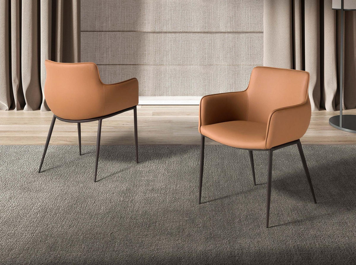 STUHL Braune Kunstledersessel 62/58/81 cm - Schwarz/Braun, Leder/Kunststoff (62/81/58cm) - ANGEL CERDA