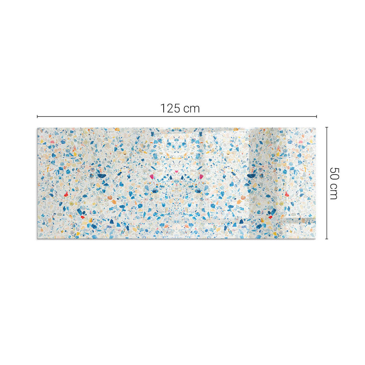 GLASPLATTE für Kamin 125x50 cm Weiß - Weiß, Glas (125/50/0.4cm) - ArtPrintCave