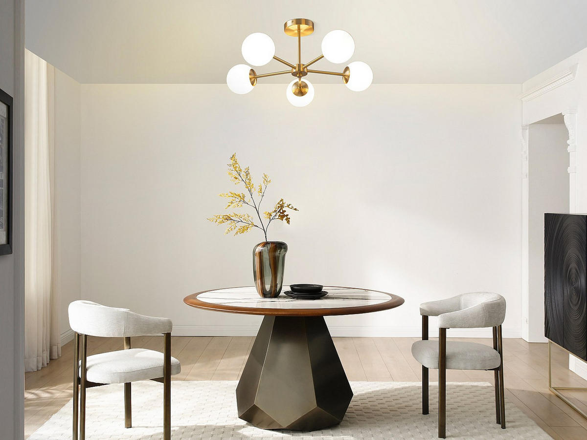 DECKENLEUCHTE - 58.5 cm x 58.5 cm - Metall - Goldfarben - SOFIA - Goldfarben, Metall (58.5/58.5/21cm) - Vente-Unique