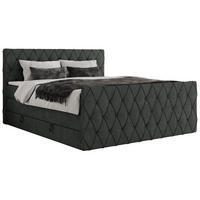 BOXSPRINGBETT MIREN KING DUO 120/200 Dunkelgrau Struktur - H3 - Dunkelgrau, Holz/Textil (120/200cm) - MKS