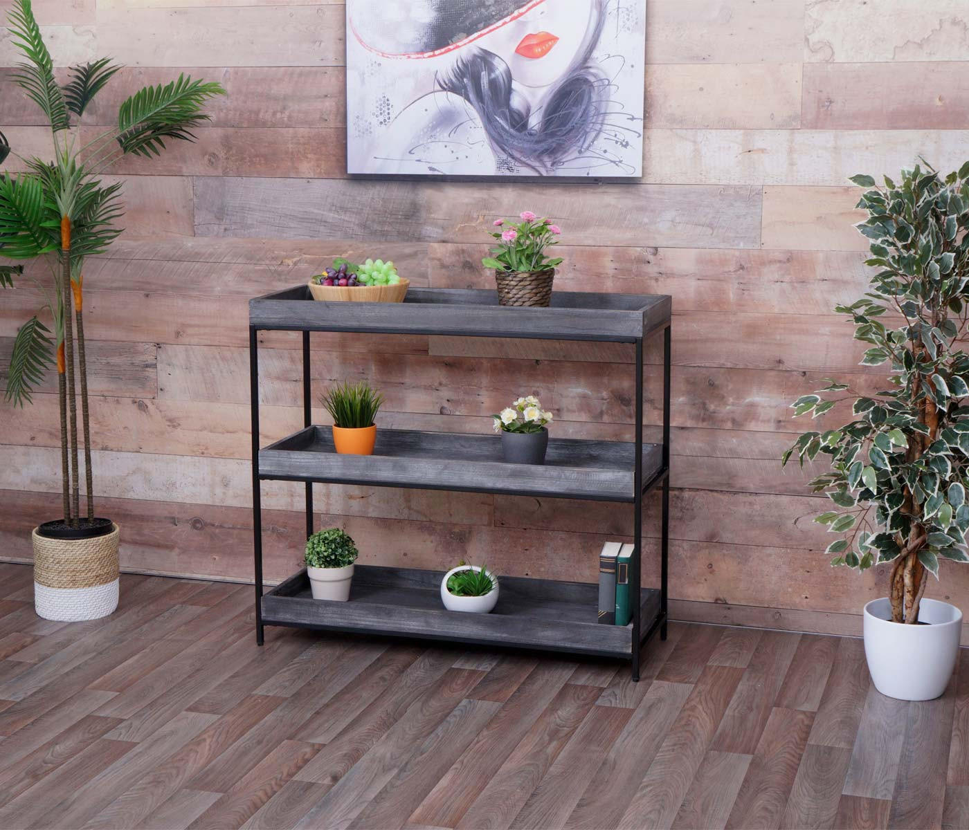 REGAL Grau - Grau, Holz (100/90/35cm) - MCW