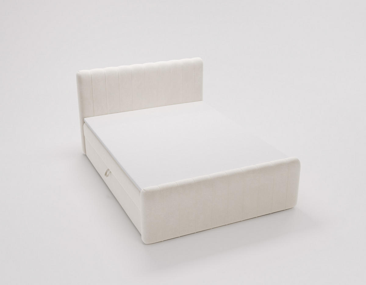 BOXBETT OSLO mit Bettkasten Stoff Komodo Beige 160x200 cm - Beige, Holz (160/200cm) - Kaiser Möbel