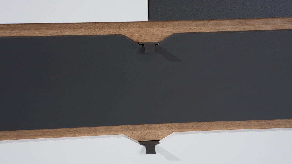 KOMMODE Aster mit vier Schubladen - Eichefarben/Graphitfarben, Holzwerkstoff/Kunststoff (81/90/40cm) - Ravio