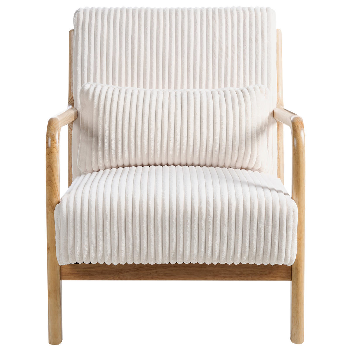 SESSEL Hellbraun Sorsele - Hellbraun/Weiß, Textil (64/77/82cm) - Beliani