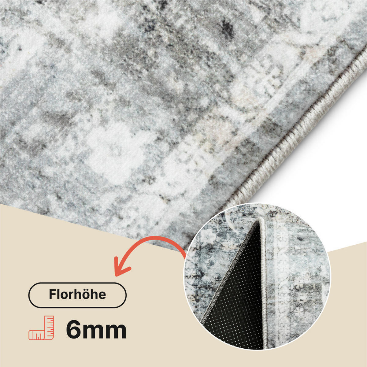 TEPPICH VENEZIA Taupe 140/200 cm - Taupe, Textil (140/200cm) - Tapiso