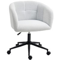 BÜROSTUHL in Cremeweiß 59x65x85 cm mit Armlehnen, Rollen und verstellbarer Sitzhöhe - Creme, Textil (65/85/59cm) - IVMEU