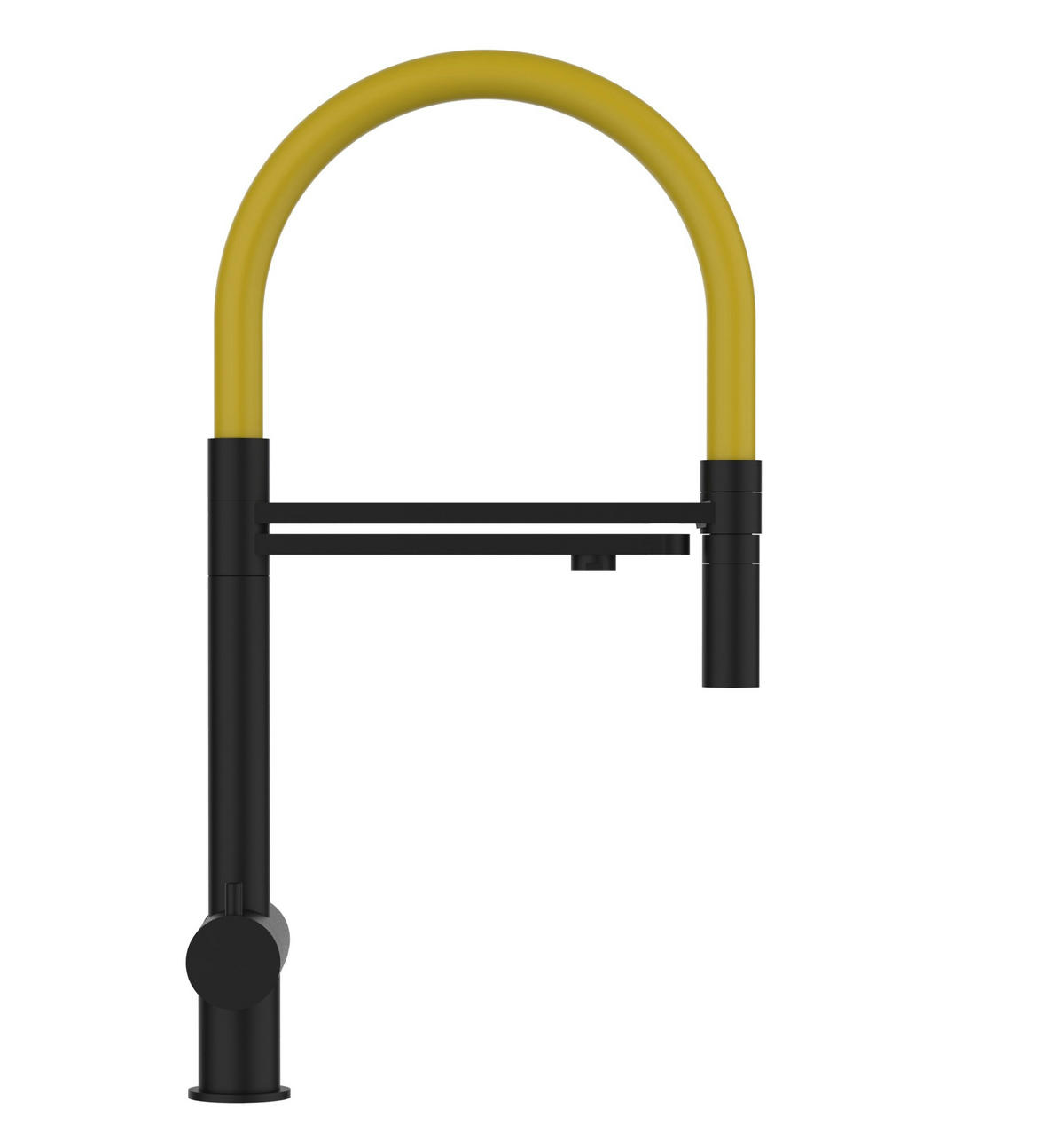 3-WEGE-KÜCHENARMATUR, Edelstahl Massiv aus Chirurgenstahl, PVD Schwarz Matt, 2-Strahl-Brause - Schwarz, Metall (26/49/26cm) - VIZIO