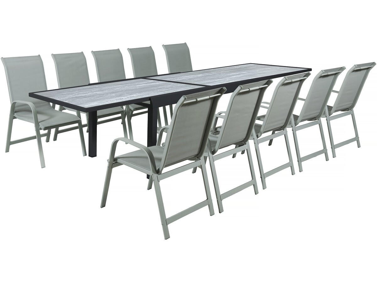 GARTEN-ESSMÖBELENSEMBLE lagos - Taupe, Textil/Metall - Habitat Garten