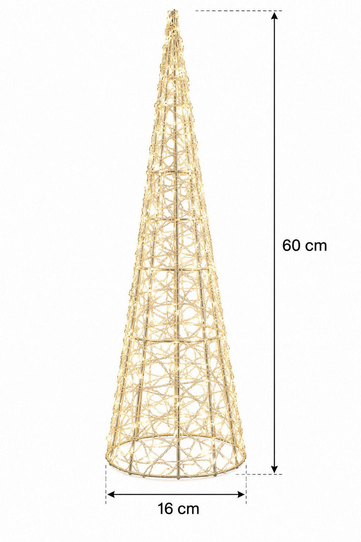 DEKOWEIHNACHTSBAUM Natal Goldfarben - Transparent, Metall (60cm)