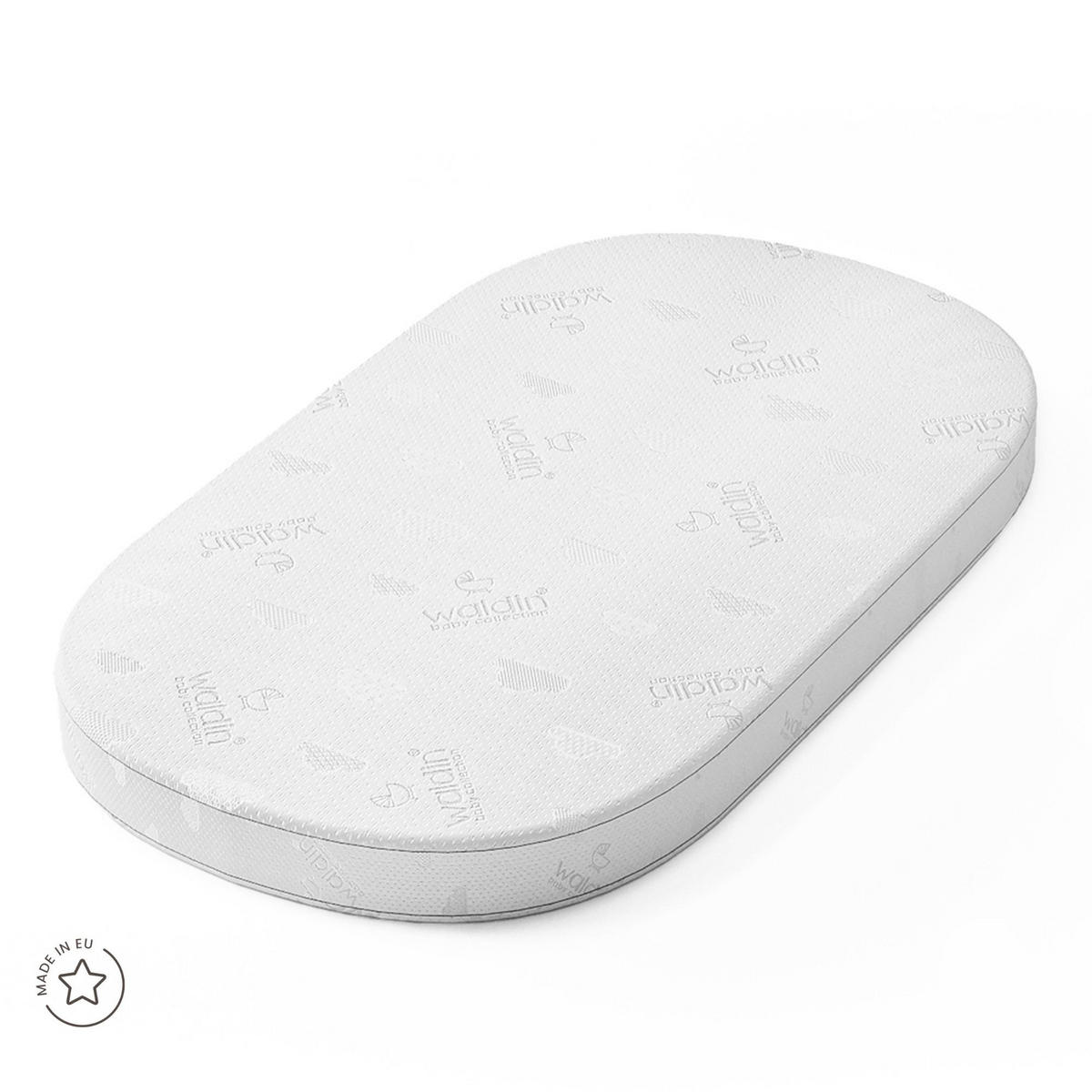 KOKOSOVA vzmetnica za dojenčke 7v1 ovalna - bela, tekstil/naravni materiali (73/125cm) - waldin
