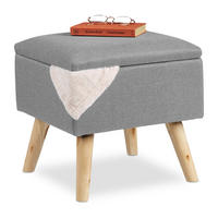HOCKER - Grau, Holz/Holzwerkstoff (40/40/40cm) - Relaxdays