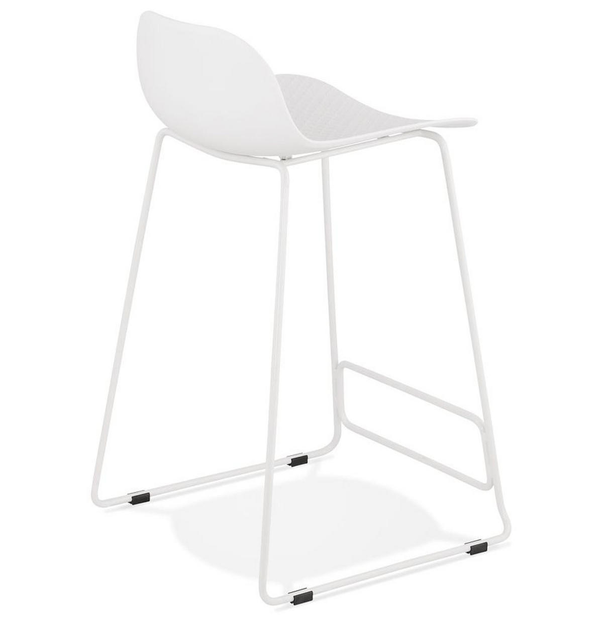 SITZHOCKER Kunststoff Metallgestell Sitzhöhe 66cm Industriedesign JORALI MINI, Weiß 48x53x85 cm - Weiß, Kunststoff/Metall (48/85/53cm) - KADIMA DESIGN